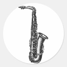 Alt-Saxophon Runde Aufkleber