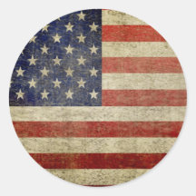Alte amerikanische Flagge Runder Aufkleber