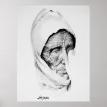 Alte Frau betet Plakatdruck