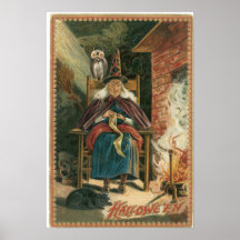 Alte Frau-Hexe-Vintages Plakat