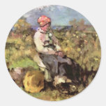 Alte Frau von der Zufuhr durch Grigorescu Nicolae Sticker