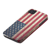 Alte hölzerne amerikanische Flagge iPhone 4 Case-Mate Hüllen
