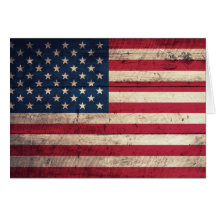 Alte hölzerne amerikanische Flagge Karten