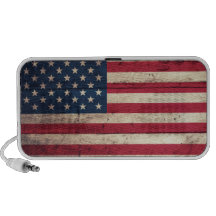 Alte hölzerne amerikanische Flagge Laptop Speaker