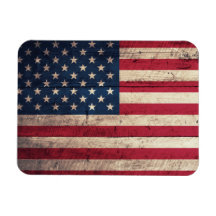 Alte hölzerne amerikanische Flagge Rechteckige Magnete