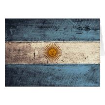 Alte hölzerne Argentinien-Flagge Grußkarten