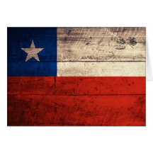 Alte hölzerne Chile-Flagge Grußkarten