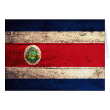 Alte hölzerne Costa Rican Flagge Karten