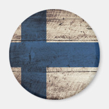Alte hölzerne Finnland-Flagge Magnets
