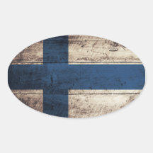 Alte hölzerne Finnland-Flagge Stickers
