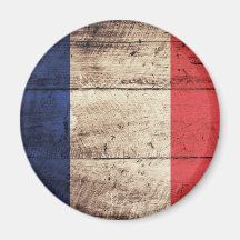 Alte hölzerne Frankreich-Flagge Kühlschrankmagnet