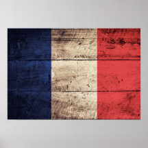 Alte hölzerne Frankreich-Flagge Plakate