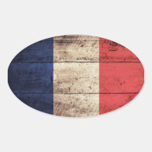 Alte hölzerne Frankreich-Flagge Stickers