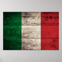 Alte hölzerne Italien-Flagge Plakate