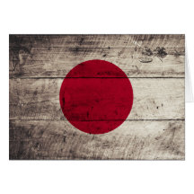 Alte hölzerne Japan-Flagge Karte
