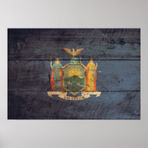 Alte hölzerne New- Yorkflagge; Plakatdrucke