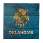 Alte hölzerne Oklahoma-Flagge; Keramikkachel