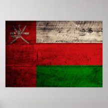 Alte hölzerne Oman-Flagge Plakatdrucke
