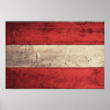 Alte hölzerne Österreich-Flagge Posterdruck