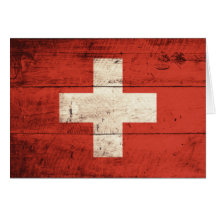 Alte hölzerne Schweizer Flagge Karte