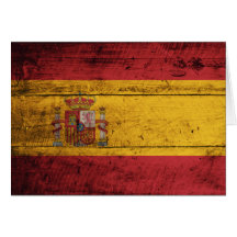 Alte hölzerne Spanien-Flagge Karten