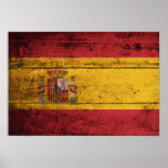 Alte hölzerne Spanien-Flagge poster