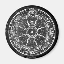 Alte Kompass-Rose (B&W) Kühlschrankmagnet