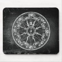 Alte Kompass-Rose (B&W) Mousepads