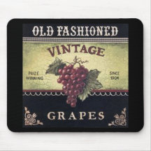 Alte Mode-Vintager Trauben-, Lila und Schwarzerwei Mauspads