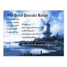 Alte niederländische Pfannkuchen-Rezept-Karte Postkarten