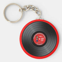 Alte Rocker-Typ-Vinylaufzeichnung Keychain Schlüsselband