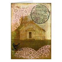 Alte Schulhaus-Digital-Collage Karten