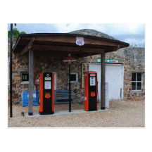 Alte Tankstelle auf Weg 66 Postkarten