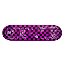 Alte Tätowierung Checkboard - Rosa u. Schwarzes Individuelle Skatedecks
