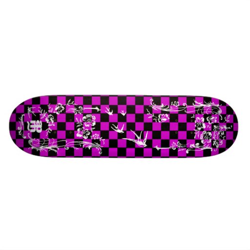 Alte Tätowierung Checkboard - Rosa u. Schwarzes Individuelle Skatedecks