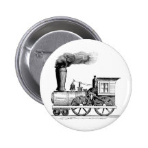 Alte Zeit-Dampf-Lokomotive Anstecknadelbuttons