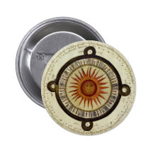 Alter aztekischer Sun-Kalender von Mesoamerica Anstecknadelbuttons