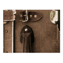 Alter Brown-Koffer Postkarte