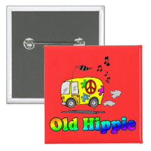 Alter Hippie-Bus Button