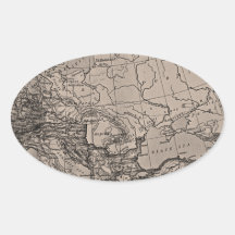 Alter Karten-Atlas fasst Schwarzes Europas Brown e Sticker