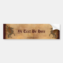 Alter mittelalterlicher Drache-Entwurf YE Auto Sticker