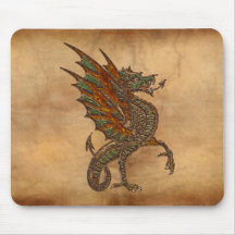 Alter mittelalterlicher Drache-Entwurf YE Mousepads