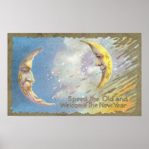 Alter Mond und neuer Mond Poster