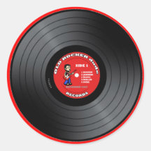 Alter Rocker-Typ-Vinylaufzeichnungs-Aufkleber