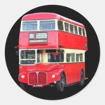 Alter roter London-Bus von gegen 1950 Runde Sticker