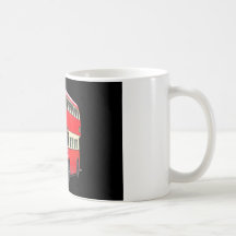 Alter roter London-Bus von gegen 1950 Kaffeehaferl
