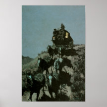 Alter Stagecoach der Ebenen durch Remington Druck Plakatdruck