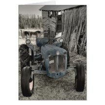 alter Traktor Grußkarten