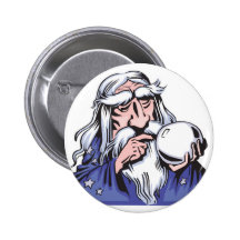 alter weißer Zauberer MERLIN Anstecknadelbutton