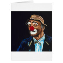 Älterer Billy der Clown Grußkarte